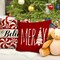 Merry Christmas Tree Decorative Throw Pillow Cover 18 x 18 Set of 4, Xmas Red Candy Canes Porch Patio Outdoor Pillowcase, Winter Holiday Holly Jolly Gifts Cushion Case Home Decor
